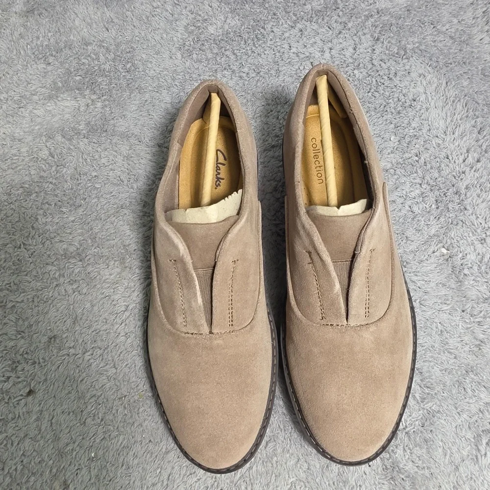 Clarks Airabell Sky Pebble Suede Slip On Wedge Loafers Womens 9.5 M‎ New